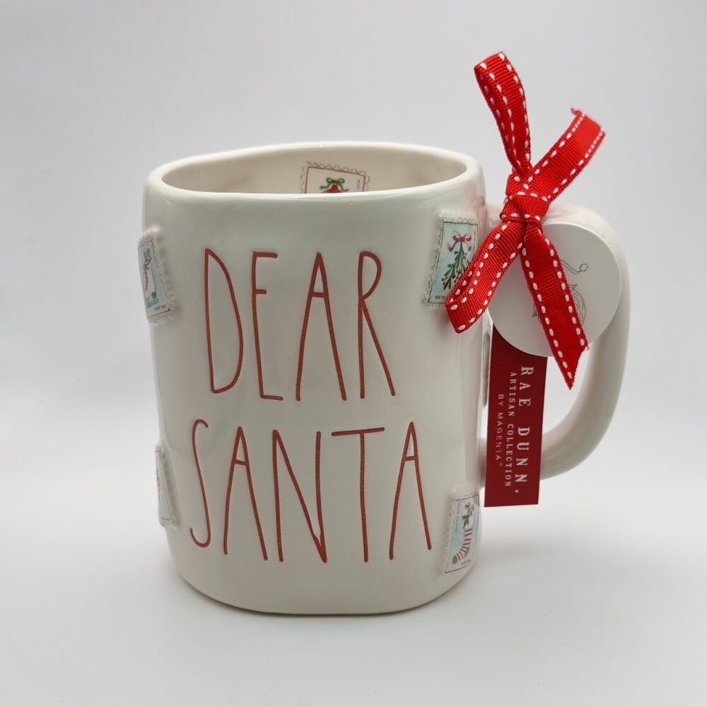 Dear Santa Christmas mug by Rae Dunn | Christmas stamps coffee mug
